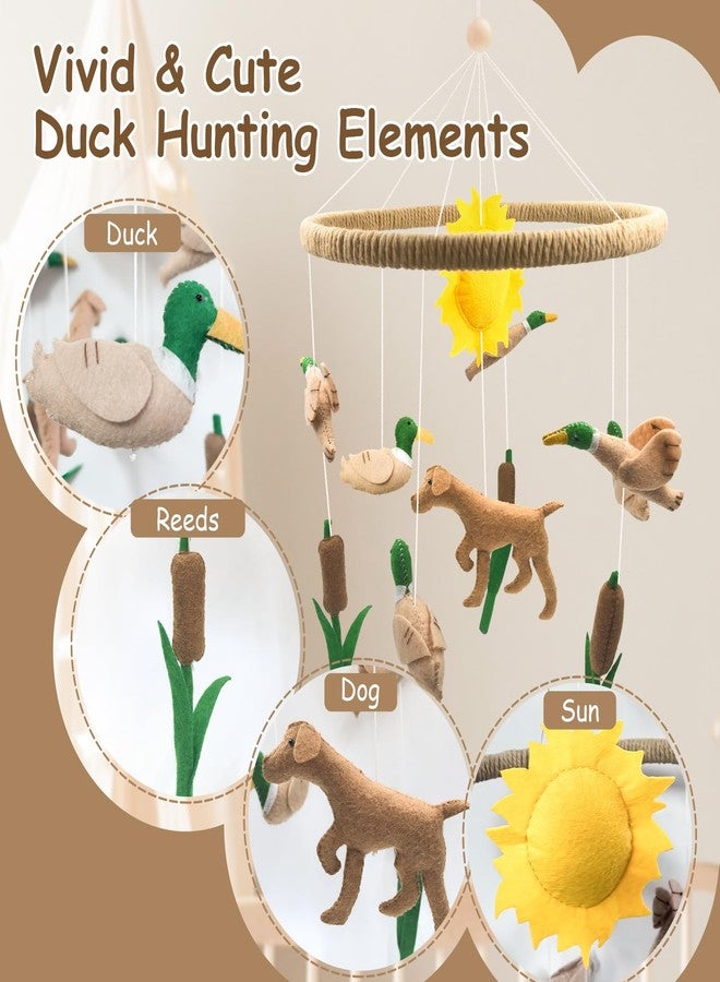 Teeloray Baby Mobile for Crib Mallard Duck Baby Crib Mobile for Boys Girls Handmade Felt Dog Nursery Decor Duck Hunting Decor Infant Toddler Room Hanging for Bassinet Gender Neutral Newborn Gift - Image 2